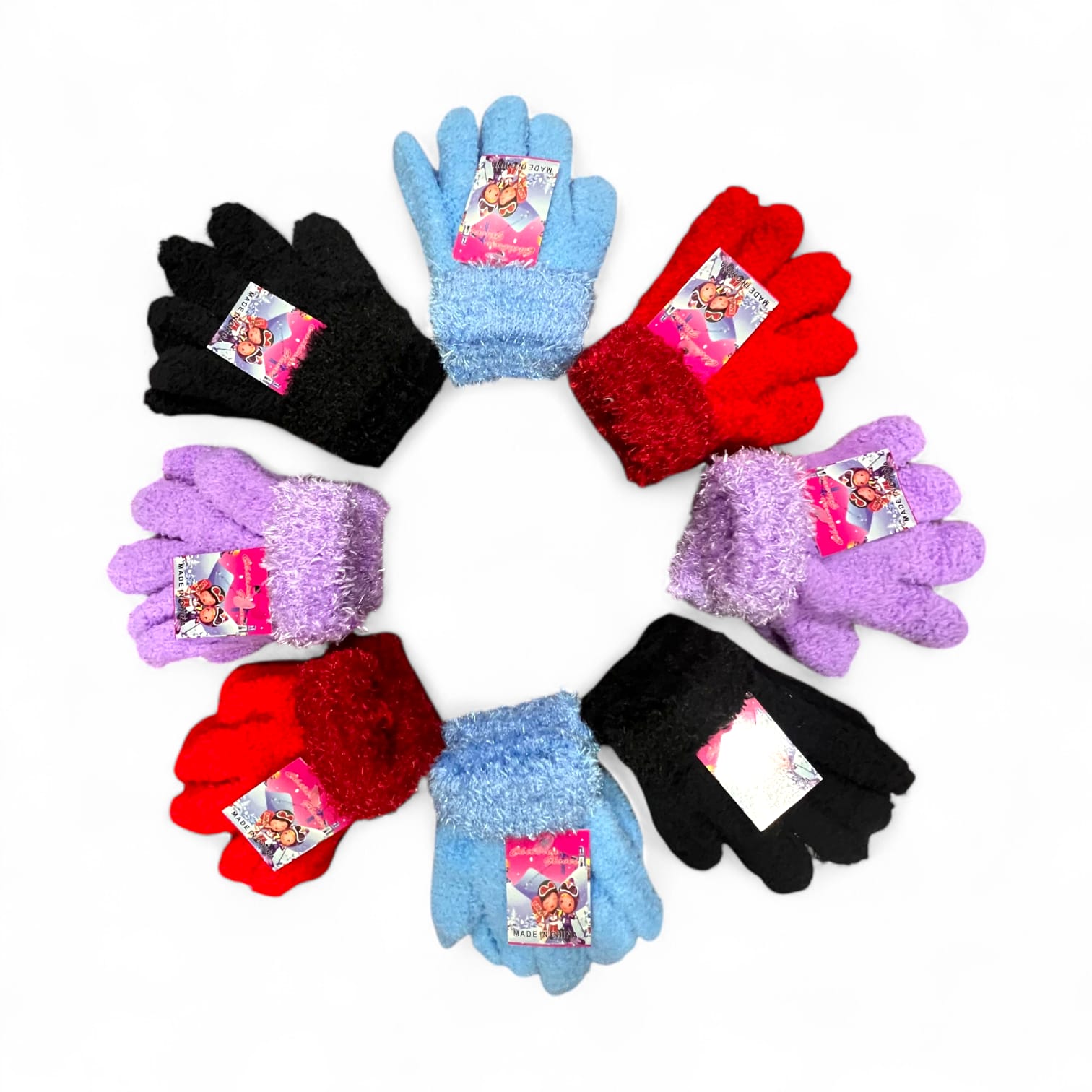 Guantes por DOCENA | infantil chenille con puño