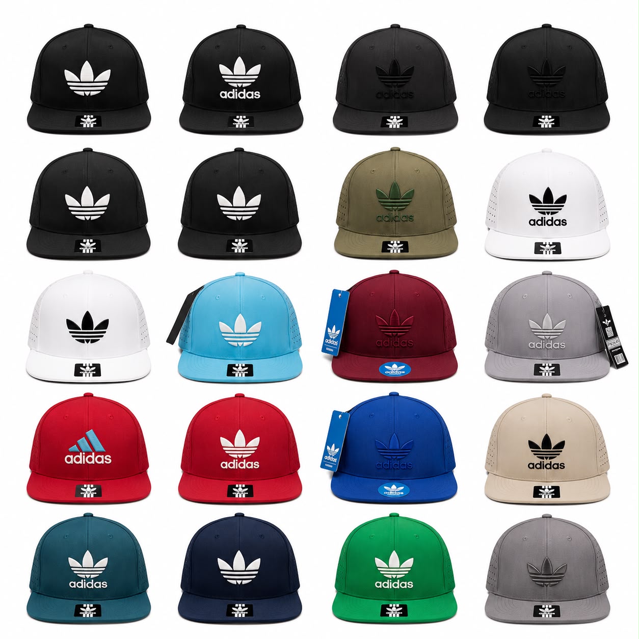 Gorra Plana con bordado Adi.das de tela microfibra con respirador